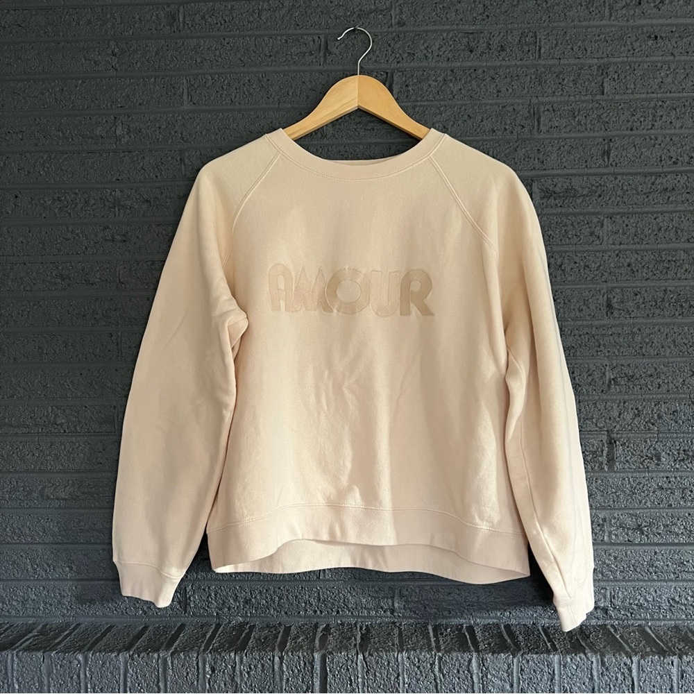 Sezane Cream Crew Neck Sweater